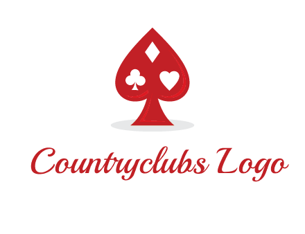 playing card symbols in spade logo