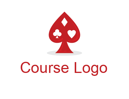 playing card symbols in spade logo