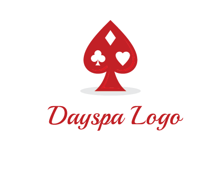 playing card symbols in spade logo