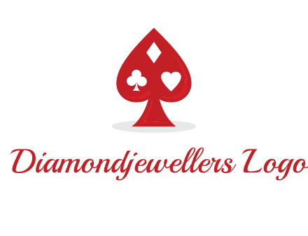 playing card symbols in spade logo
