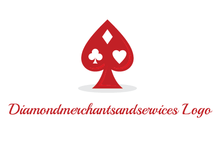playing card symbols in spade logo
