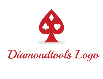 playing card symbols in spade logo