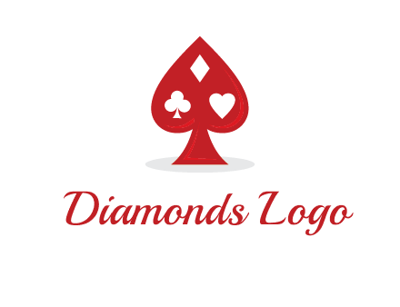 playing card symbols in spade logo