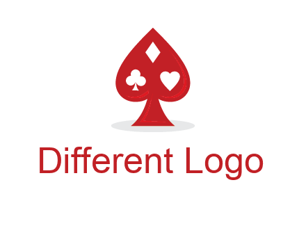 playing card symbols in spade logo