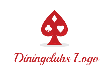 playing card symbols in spade logo