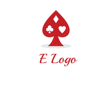 playing card symbols in spade logo