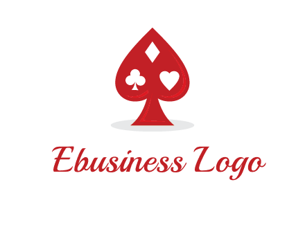 playing card symbols in spade logo