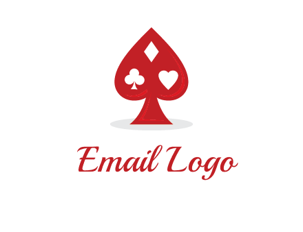 playing card symbols in spade logo