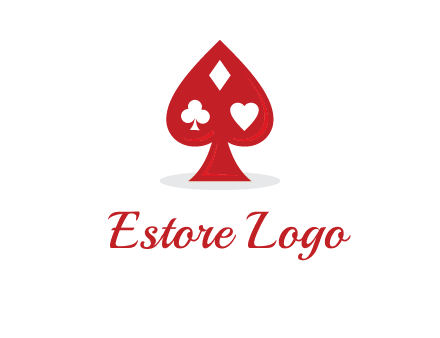playing card symbols in spade logo