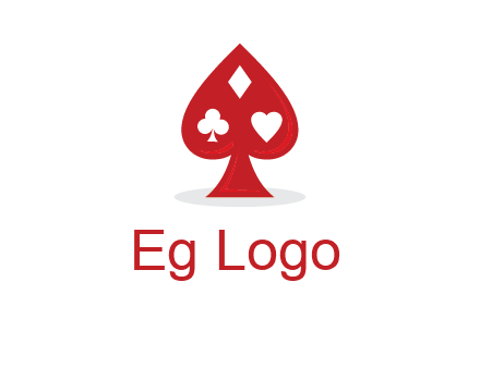 playing card symbols in spade logo