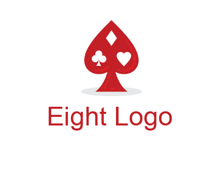 playing card symbols in spade logo