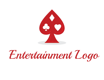 playing card symbols in spade logo