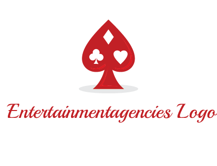 playing card symbols in spade logo