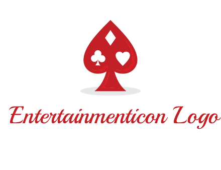 playing card symbols in spade logo
