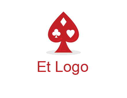 playing card symbols in spade logo