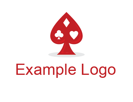 playing card symbols in spade logo