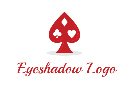 playing card symbols in spade logo