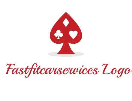 playing card symbols in spade logo