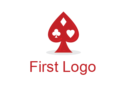 playing card symbols in spade logo