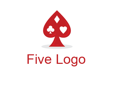 playing card symbols in spade logo