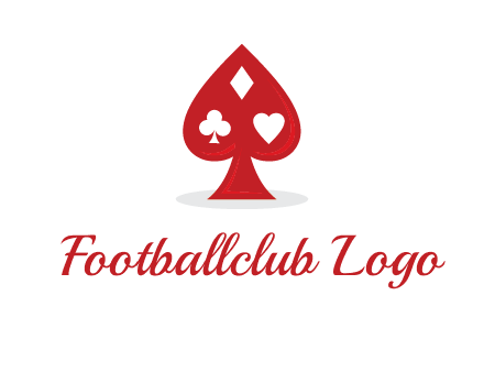 playing card symbols in spade logo