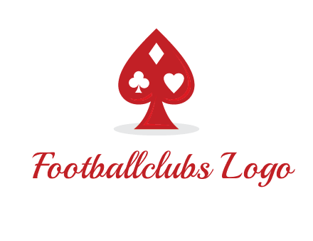 playing card symbols in spade logo