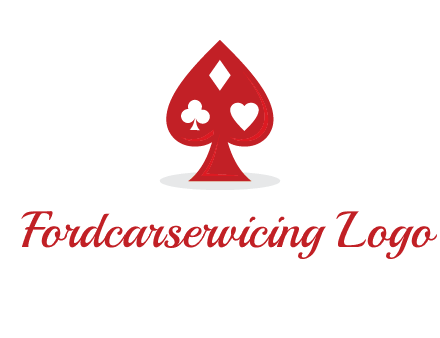 playing card symbols in spade logo