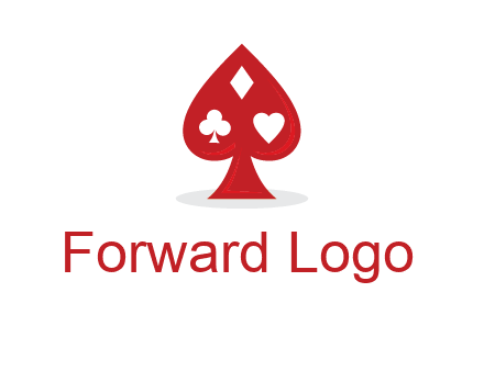 playing card symbols in spade logo