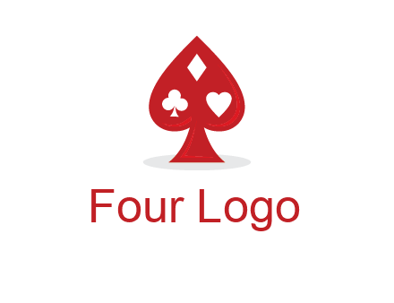 playing card symbols in spade logo
