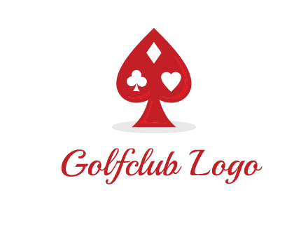 playing card symbols in spade logo