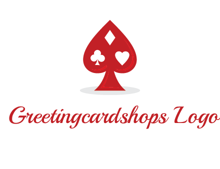 playing card symbols in spade logo