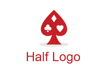 playing card symbols in spade logo