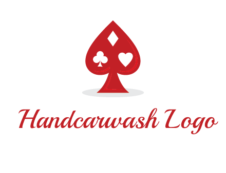 playing card symbols in spade logo