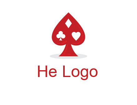 playing card symbols in spade logo