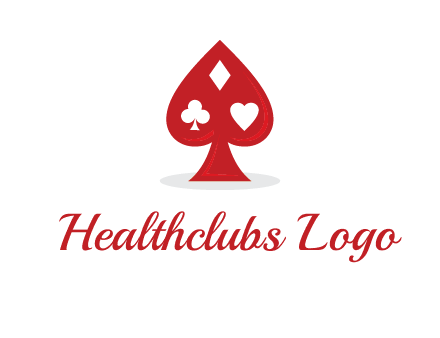 playing card symbols in spade logo
