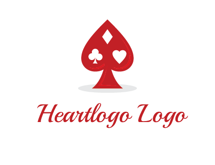 playing card symbols in spade logo
