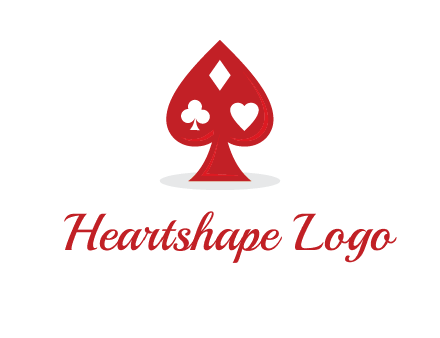 playing card symbols in spade logo