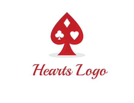 playing card symbols in spade logo