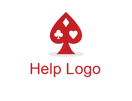 playing card symbols in spade logo