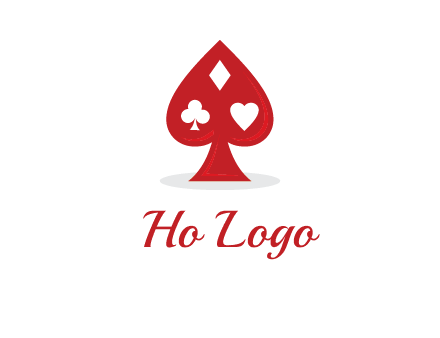 playing card symbols in spade logo