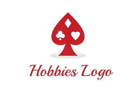 playing card symbols in spade logo