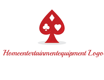 playing card symbols in spade logo
