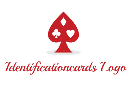 playing card symbols in spade logo