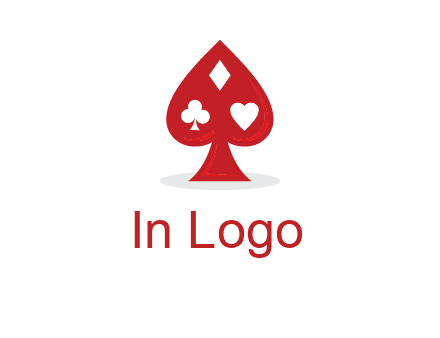 playing card symbols in spade logo