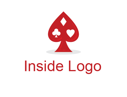 playing card symbols in spade logo