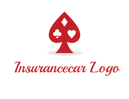 playing card symbols in spade logo