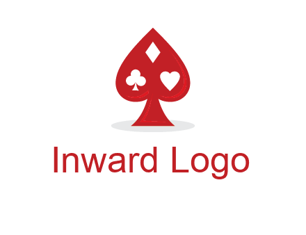 playing card symbols in spade logo