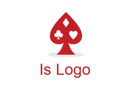 playing card symbols in spade logo