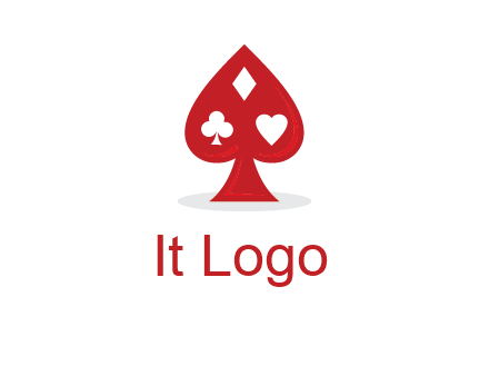 playing card symbols in spade logo