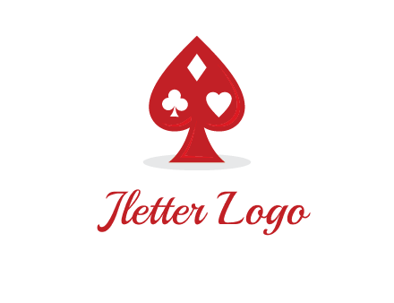 playing card symbols in spade logo